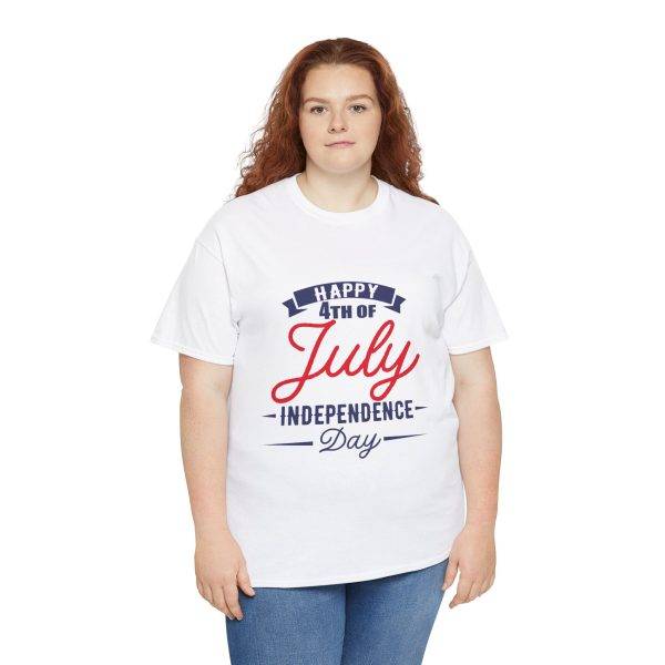 Happy 4th July White T-Shirt Color Unisex Heavy Cotton Tee