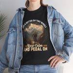 Keep Calm and Pedal On Unisex Heavy Cotton Tee - Perfect Gift for Cyclists of