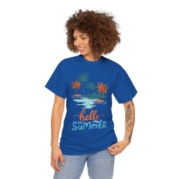 Hello Summer Royal Color T-Shirt For Unisex Heavy Cotton Tee Hello Summer Royal Color T-Shirt For Unisex Heavy Cotton Tee