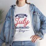Happy 4th July White T-Shirt Color Unisex Heavy Cotton Tee