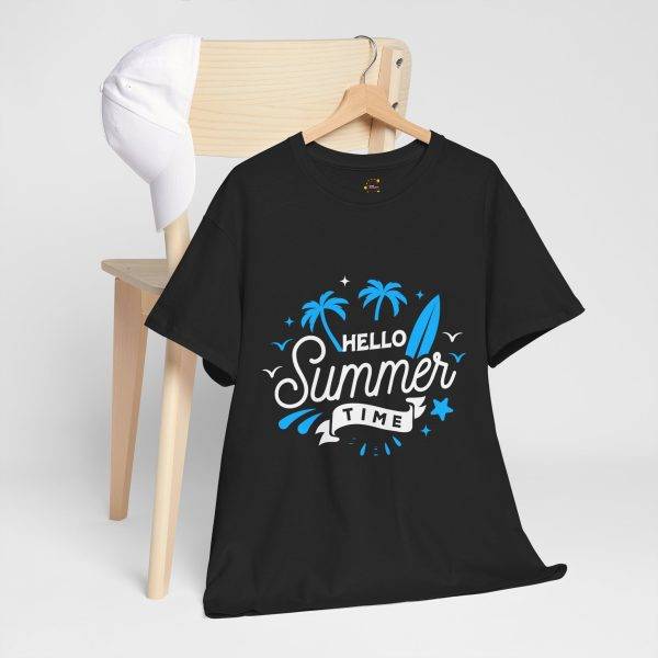 Hello Summer Time Unisex Heavy Cotton Tee - Beach Vibes Shirt