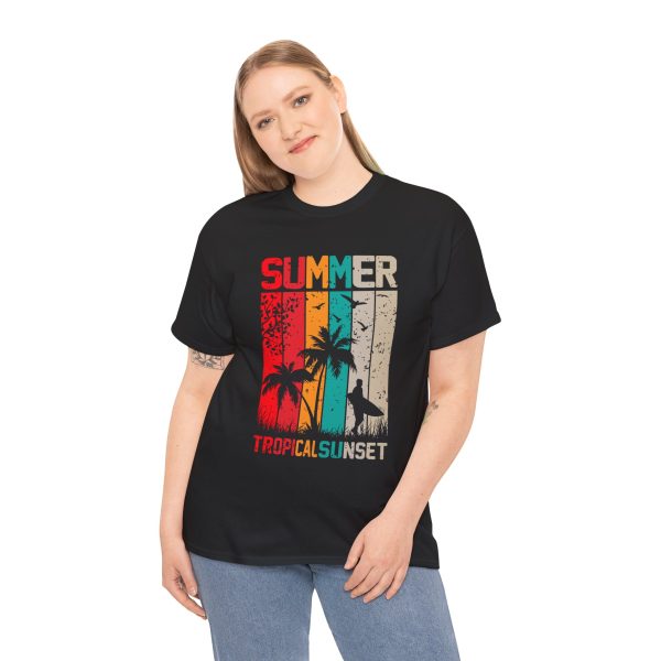 Summer Black Color T-Shirt For Unisex Heavy Cotton Tee