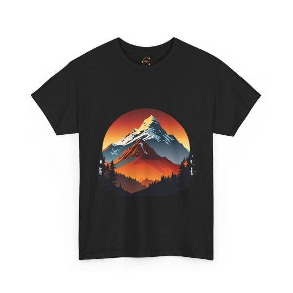 Mountain View Black Color T-Shirt For Unisex Heavy Cotton Tee