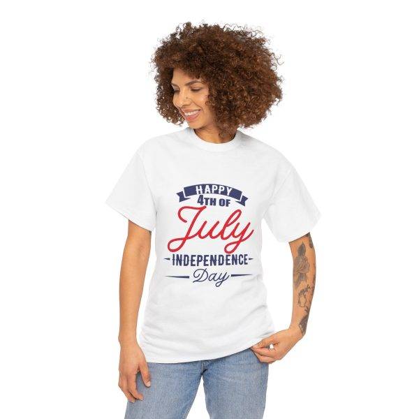 Happy 4th July White T-Shirt Color Unisex Heavy Cotton Tee