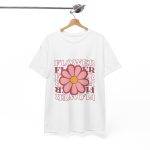 Flower White Color T-Shirt for Women Heavy Cotton Tee
