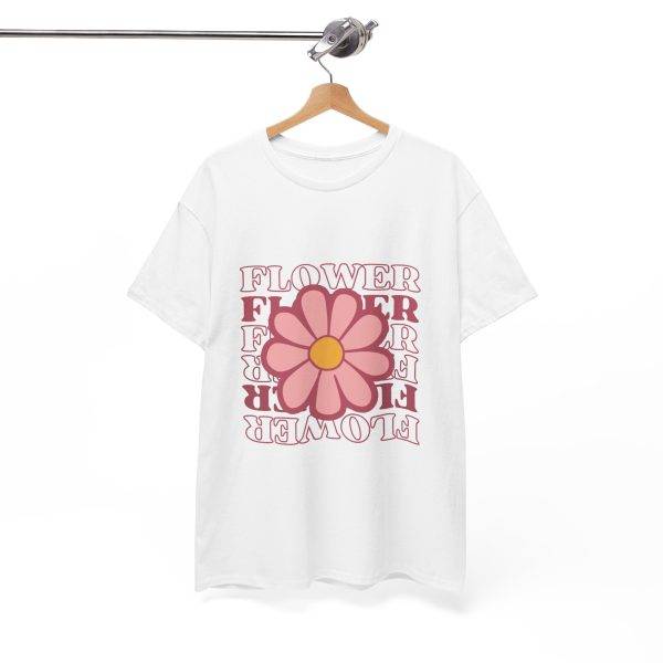 Flower White Color T-Shirt for Women Heavy Cotton Tee