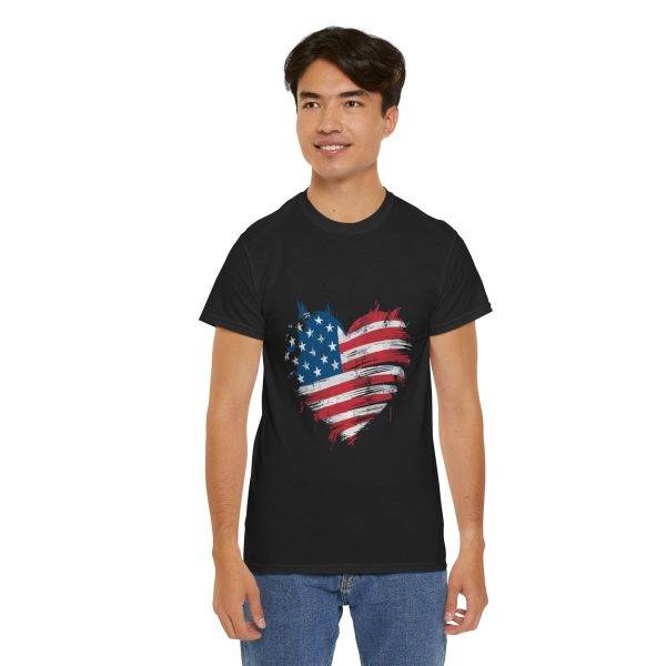 Patriotic USA Heart Unisex Heavy Cotton Tee