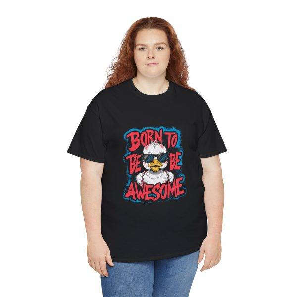 Fun 'Born to Be Awesome' Unisex Cotton Tee - Perfect for Kids and Teenagers!