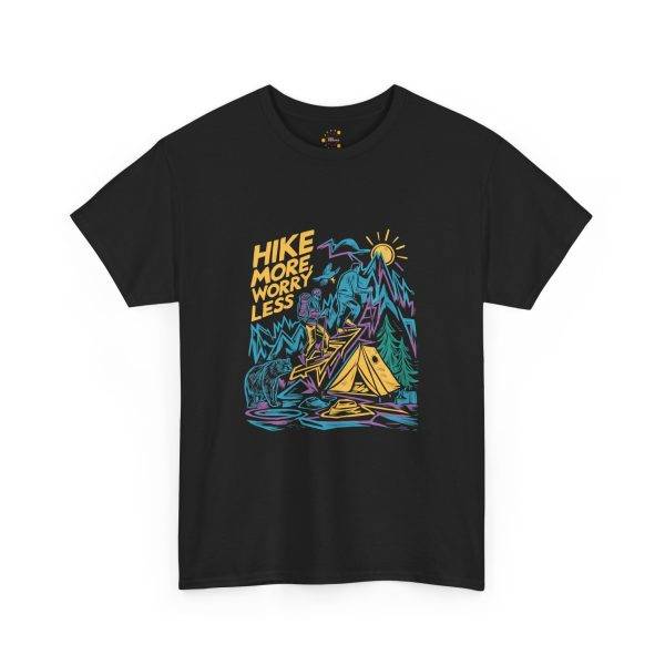 Hike More Worry Less Unisex Heavy Cotton Tee - Adventure Graphic T-Shirt