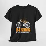 Biking Black Color T-Shirt For Unisex Heavy Cotton Tee