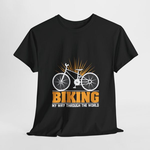 Biking Black Color T-Shirt For Unisex Heavy Cotton Tee