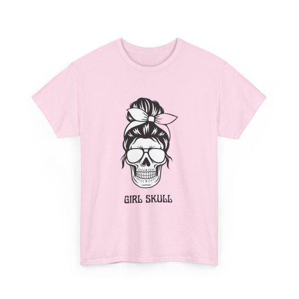 Girl Skull Pink Color T-Shirt For Women Heavy Cotton Tee
