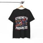 Strength Progress Black Color T-Shirt For Unisex Heavy Cotton Tee