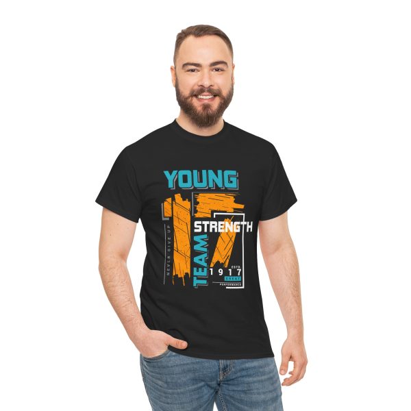 Young Strength Team 1917 Black Color T-Shirt For Unisex Heavy Cotton Tee