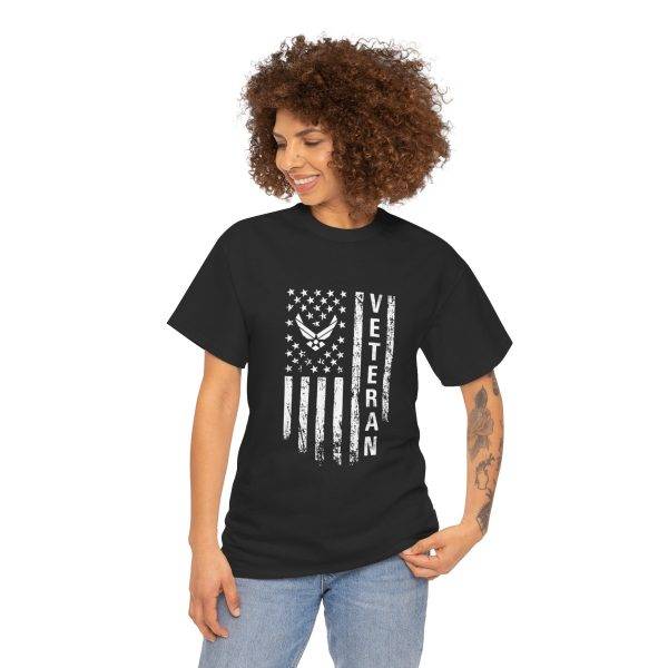 Veteran Pride Unisex Heavy Cotton Tee - Distressed American Flag Design