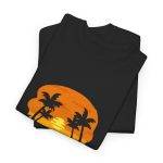 Summer Sunset Black Color T-Shirt For Unisex Heavy Cotton Tee