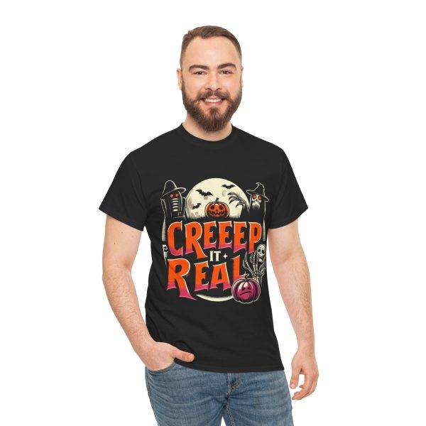 Halloween Creeep It Real Black Color T-Shirt For Unisex Heavy Cotton Tee