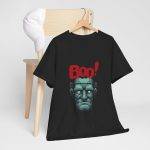 Boo Halloween Frankenstein's Black Color T-Shirt For Unisex Heavy Cotton Tee Boo Halloween Frankenstein's Black Color T-Shirt For Unisex Heavy Cotton Tee