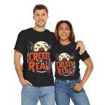 Halloween Creeep It Real Black Color T-Shirt For Unisex Heavy Cotton Tee
