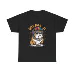 Bulldog Black Color T-Shirt For Unisex Heavy Cotton Tee