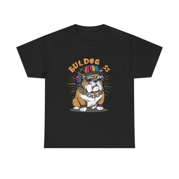 Bulldog Black Color T-Shirt For Unisex Heavy Cotton Tee