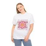 Flower White Color T-Shirt for Women Heavy Cotton Tee
