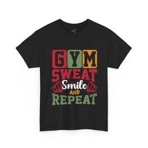 Gym Sweat Smile Repeat Unisex Heavy Cotton Tee