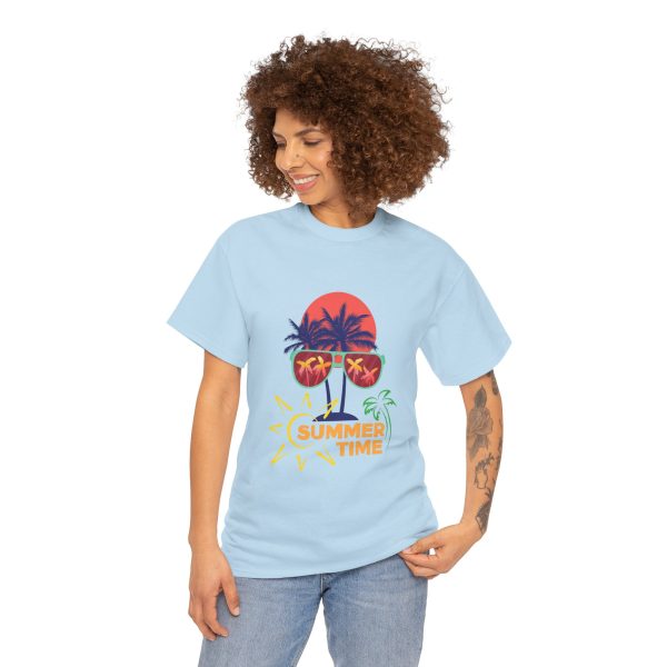 Summer Time Light Blue Color T-Shirt For Unisex Heavy Cotton Tee
