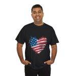 Patriotic USA Heart Unisex Heavy Cotton Tee