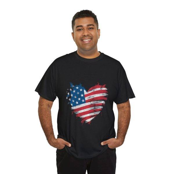 Patriotic USA Heart Unisex Heavy Cotton Tee