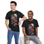 Halloween wolf on a skateboard Black Color T-Shirt For Men Heavy Cotton Tee