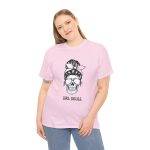 Girl Skull Pink Color T-Shirt For Women Heavy Cotton Tee