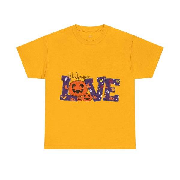 Love Halloween Gold Color T-Shirt For Unisex Heavy Cotton Tee