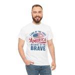 Unisex Heavy Cotton Tee - 'Land of the Free, America Because of the Brave'