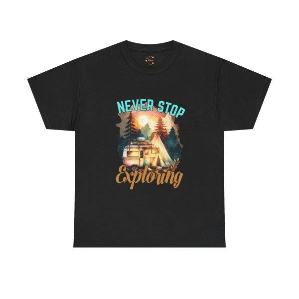 Never Stop Exploring Black Color T-Shirt For Unisex Heavy Cotton Tee