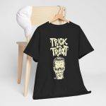 Halloween Frankenstein Trick Or Treat Black Color T-Shirt For Men Heavy Cotton Tee