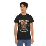 Road Trip Captain Black Color T-Shirt For Unisex Heavy Cotton Tee