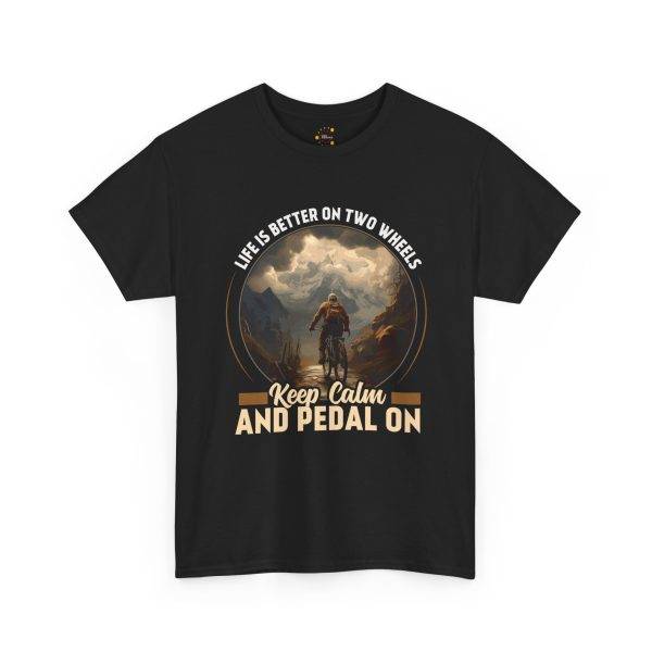 Keep Calm and Pedal On Unisex Heavy Cotton Tee - Perfect Gift for Cyclists of