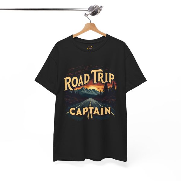 Road Trip Captain Black Color T-Shirt For Unisex Heavy Cotton Tee Road Trip Captain Black Color T-Shirt For Unisex Heavy Cotton Tee