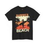 Summer Beach Unisex Heavy Cotton Tee - Relaxed Fit, Tropical Vibe, Perfect for Vacation