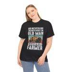 Never Underestimate an Old Man Farmer Unisex Heavy Cotton Tee