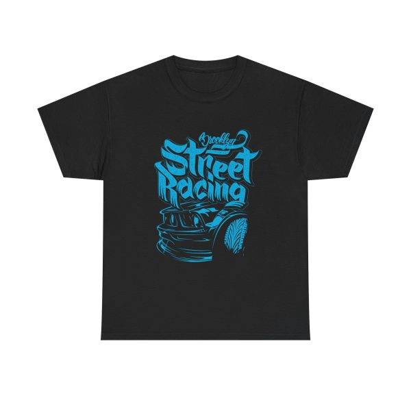 Street Racing Black Color T-Shirt For Men Heavy Cotton Tee