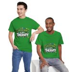 Gardening Is My Therapy Unisex Heavy Cotton Tee - Green Gardening T-Shirt for Plant Lovers