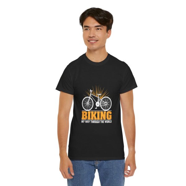 Biking Black Color T-Shirt For Unisex Heavy Cotton Tee
