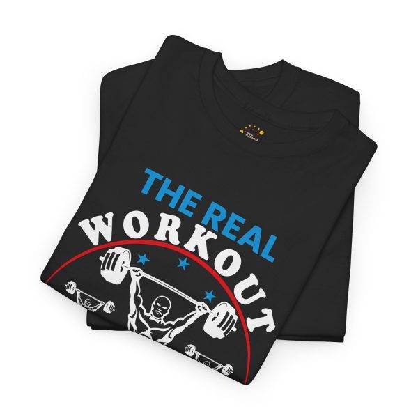 Motivational Fitness Gym Tee - "The Real Workout Starts When You Want to Stop"
