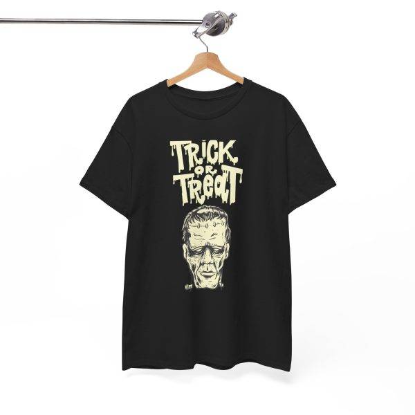 Halloween Frankenstein Trick Or Treat Black Color T-Shirt For Men Heavy Cotton Tee