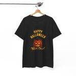 Happy Halloween Trick or Treat Black Color T-Shirt For Unisex Heavy Cotton Tee