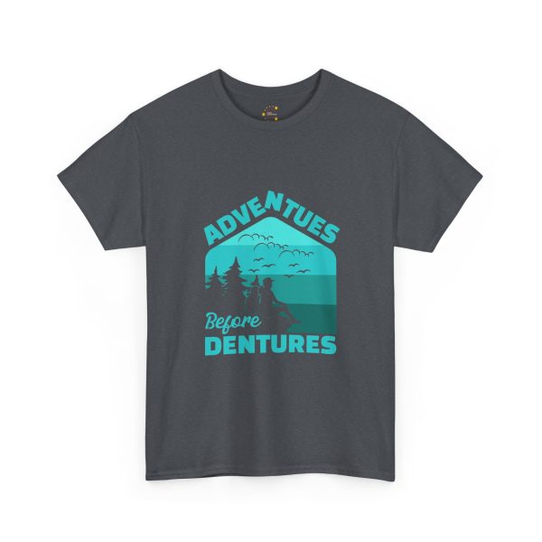 Hiking Adventues before Dentures Tweed color Tshirt For Unisex Heavy Cotton Tee