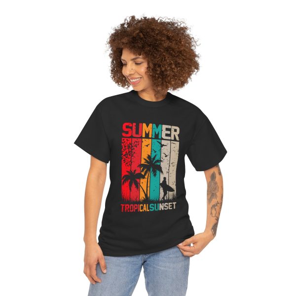 Summer Black Color T-Shirt For Unisex Heavy Cotton Tee
