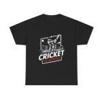 Sport Cricket In Action Black Color T-Shirt For Unisex Heavy Cotton Tee